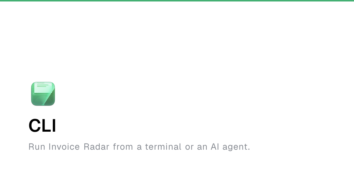 CLI - Invoice Radar Docs